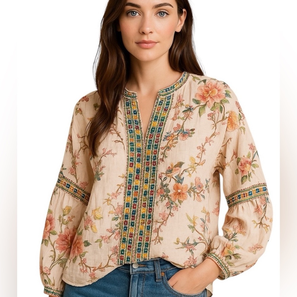 Johnny Was “Paris Effortless Top”. New with tags.